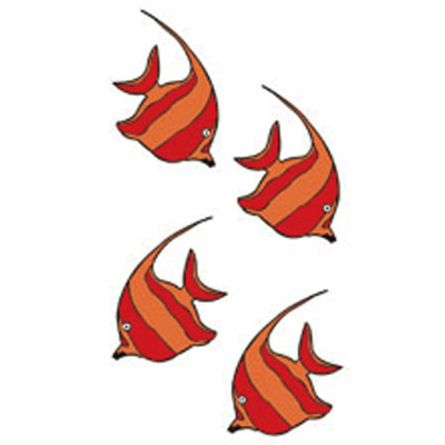 タトゥーシール 熱帯魚3・赤 タトゥーシール 熱帯魚3・赤