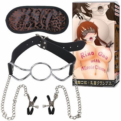 鉄輪口枷+乳首クランプス 鉄輪口枷+乳首クランプス