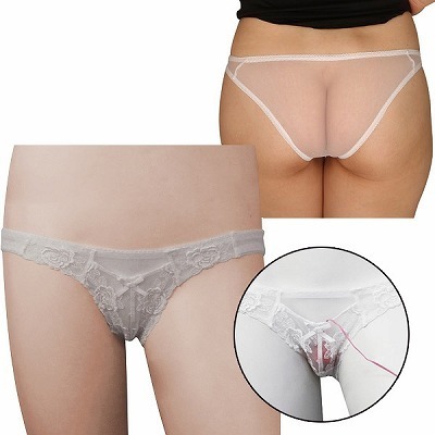 シースルー&フラワーレースポケット付きフルバック ホワイト シースルー&フラワーレースポケット付きフルバック ホワイト