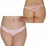 シースルー&レースポケット付きオープンTバック ピンク(ローター) シースルー&レースポケット付きオープンTバック ピンク(ローター)